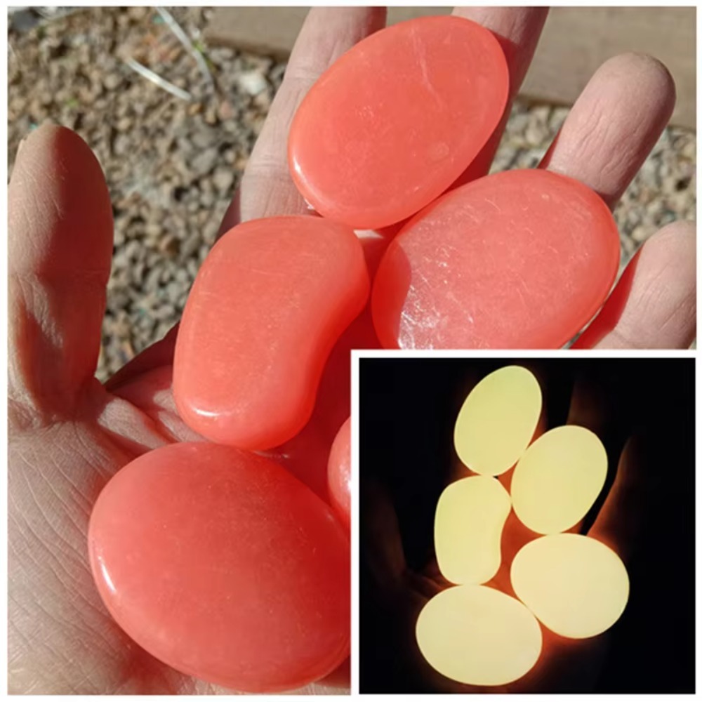 Marine Aquarium Tanks - 10pcs Decoration 4.5cm Luminous Pebbles Glow