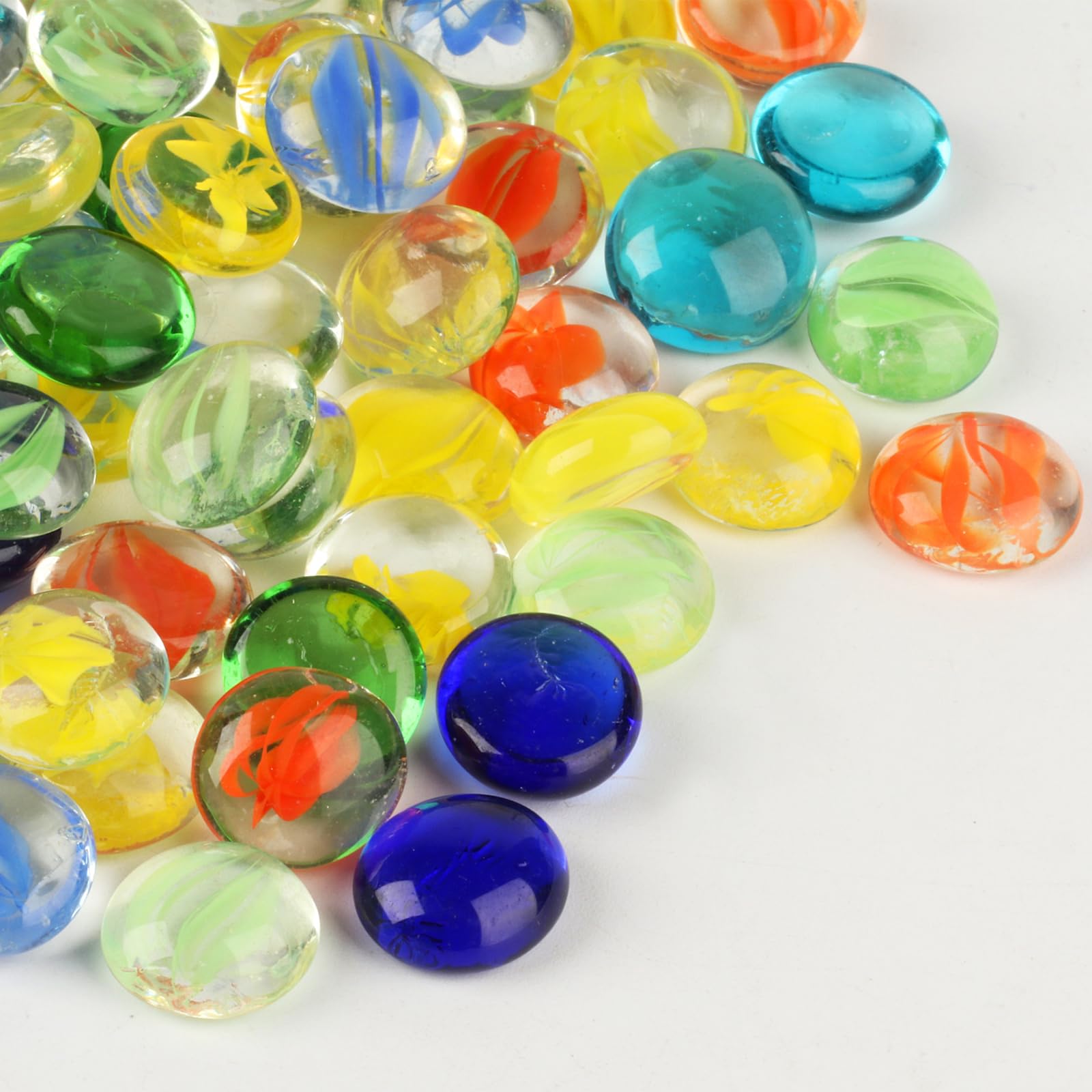 Aquarium Marine Stone - 880g (200pcs) Colored Glass Pebbles -