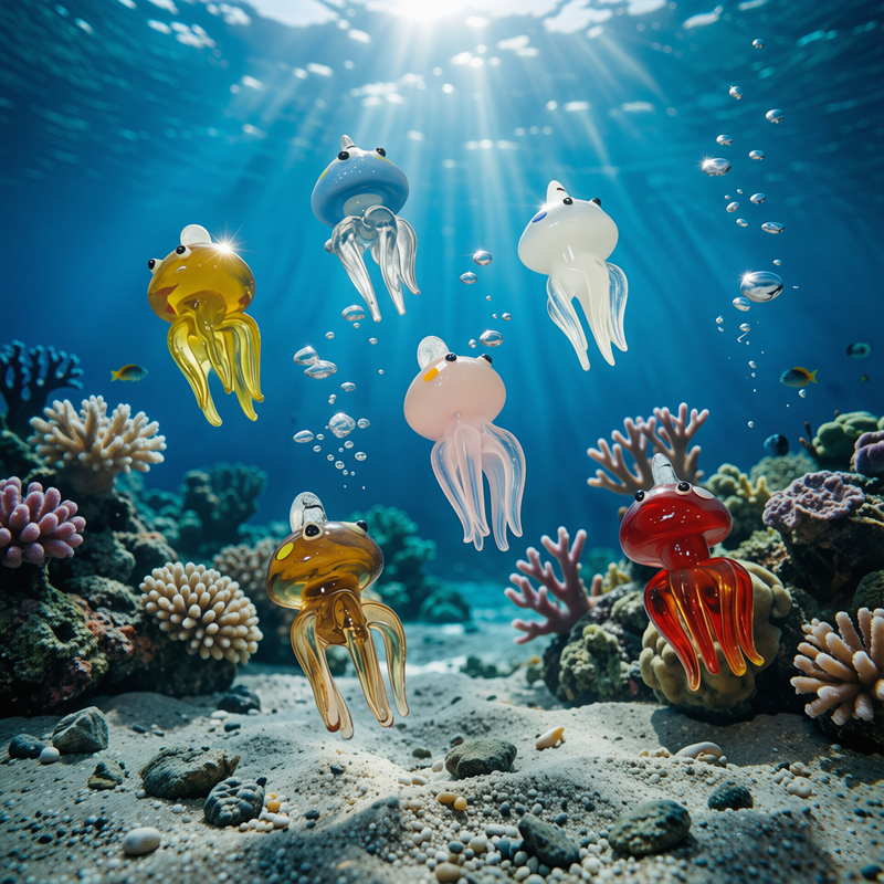 Colorful Mini Jellyfish Glass  - Marine Life Aquariums のレビューと価格