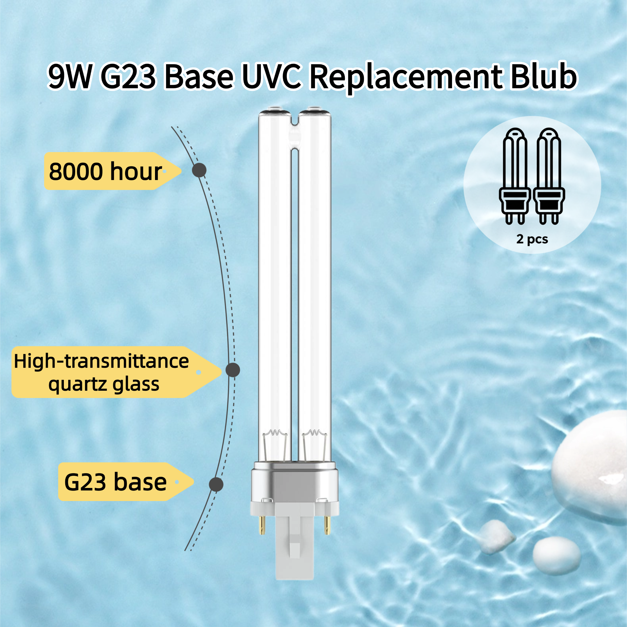 UV Light Bulb 2 x 9w G23 UV la - Marine Aquarium Uv のレビューと価格