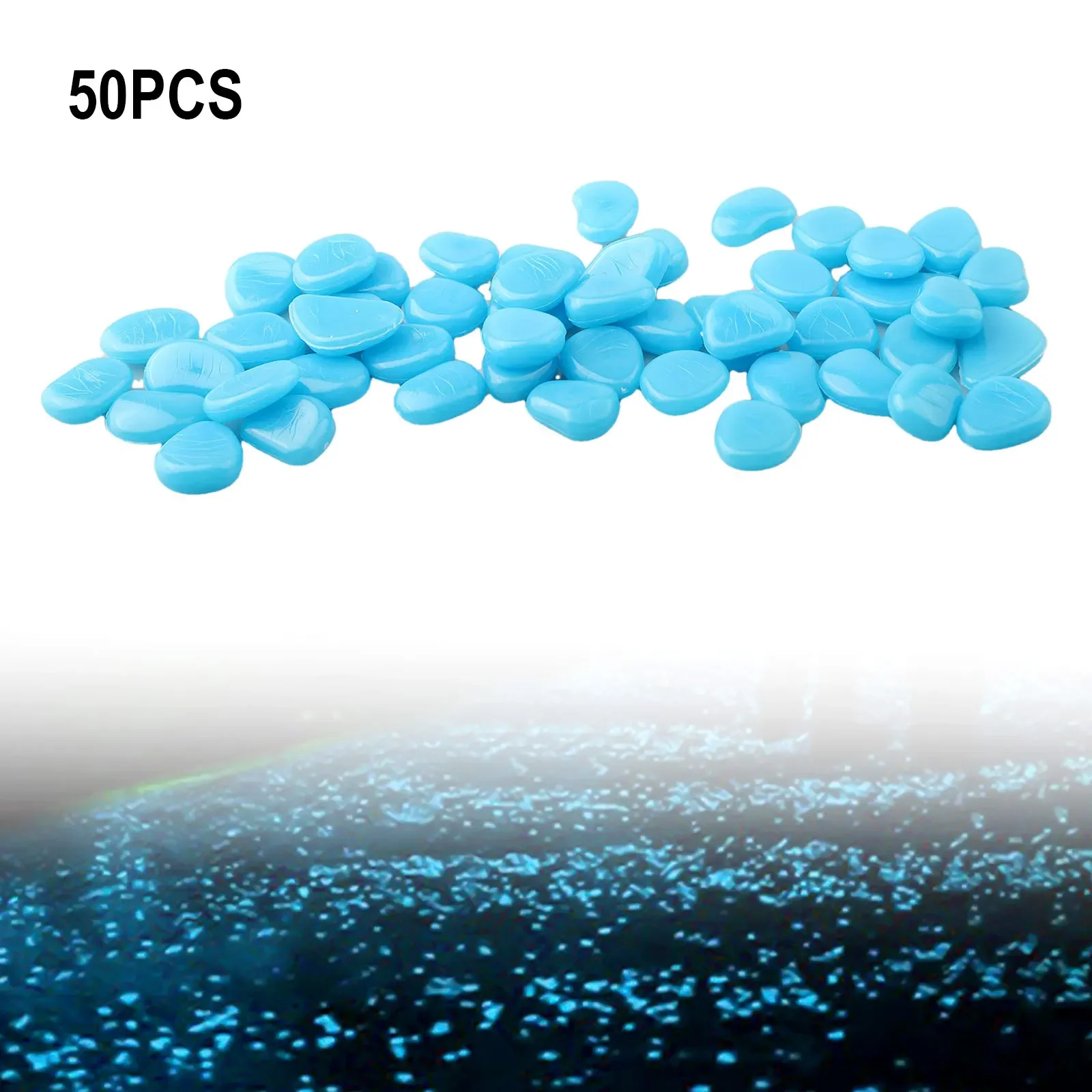50PCS/Set Glow In The Dark Peb - Marine Aquarium Tanks のレビューと価格