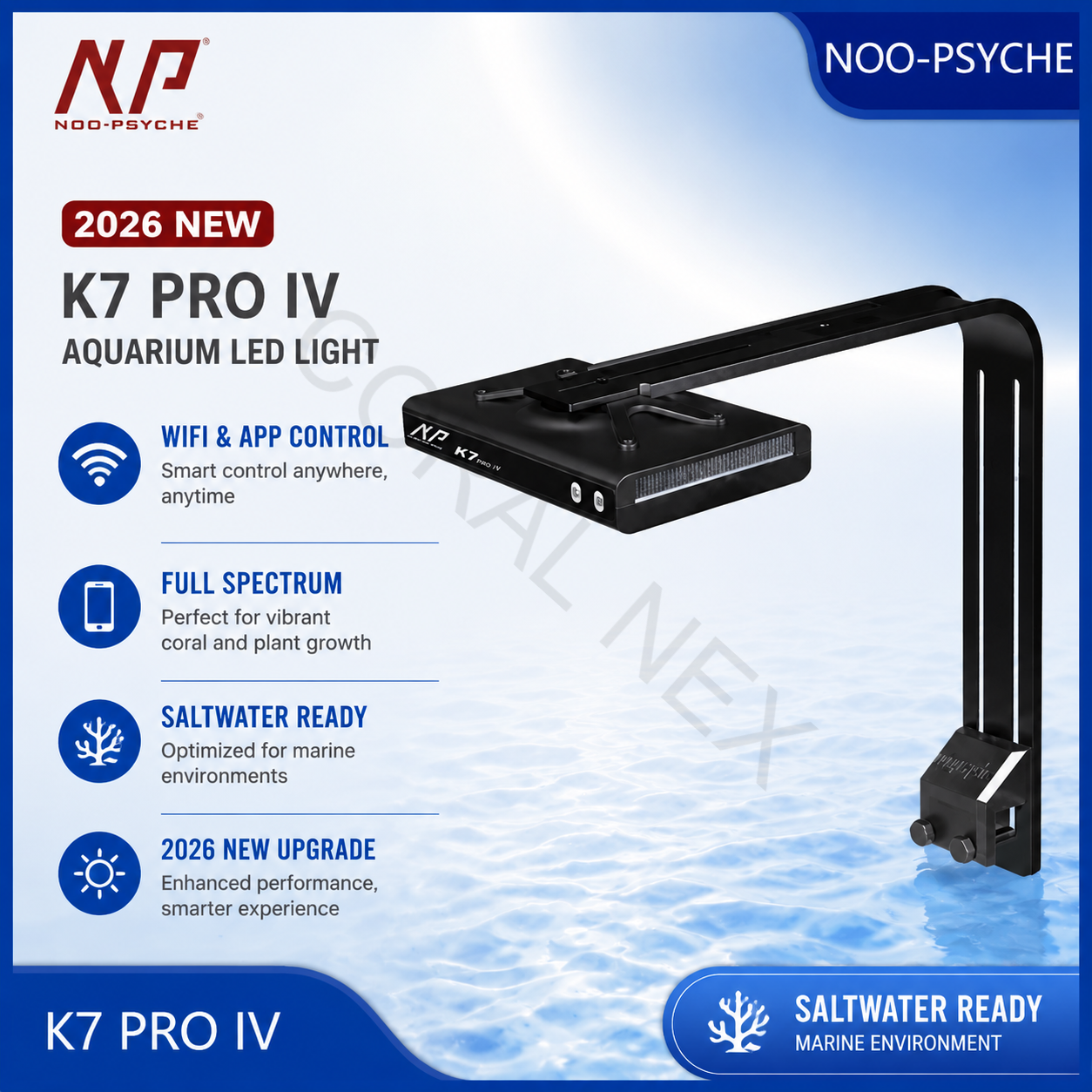 2026 New V4 NooPsyche K7 PRO I - Marine Aquarium Led Lights のレビューと価格
