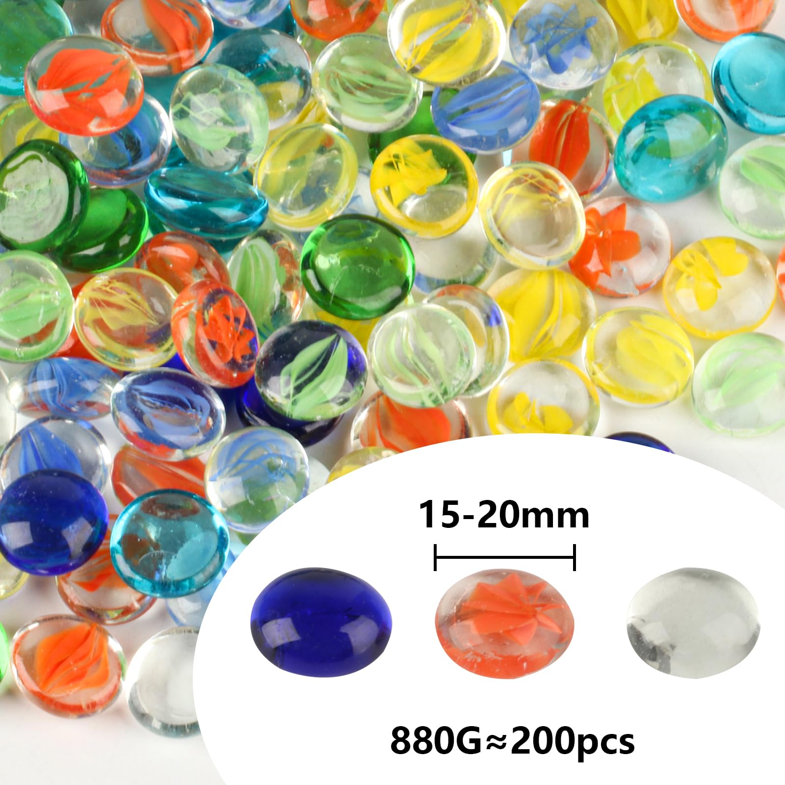 880g (200pcs) Colored Glass Pe - Aquarium Marine Stone のレビューと価格
