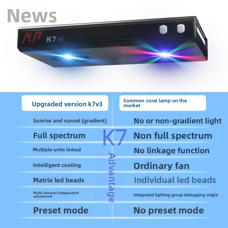 Noo-Psyche K7 Pro V4 WiFi Full - Marine Aquarium Led Lights のレビューと価格