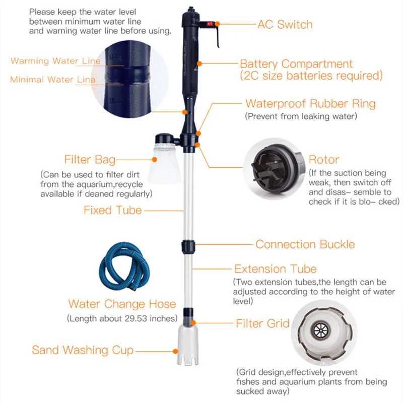 Electric Water Changer Vacuum  - Marine Aquarium Water Change のレビューと価格