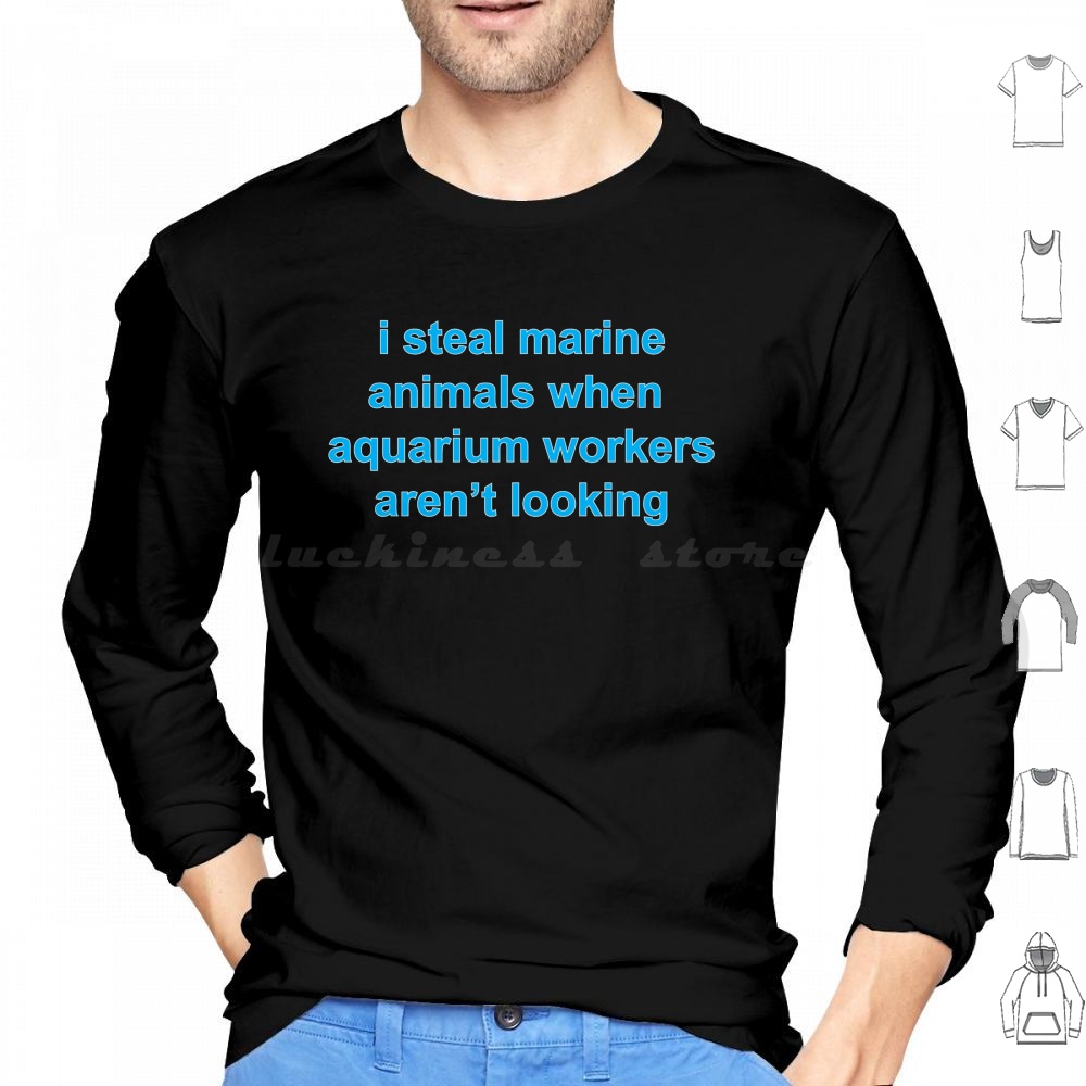 Fishy Shirt Hoodie Cotton Long - Marine Life Aquariums のレビューと価格
